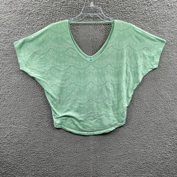 Maurices Womens Top Medium Green Short Sleeve Pullover Shirt Blouse - Picture 1 of 11